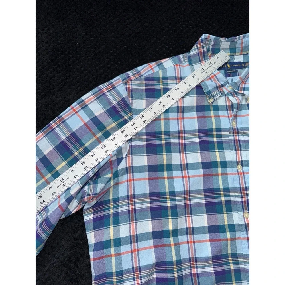 Ralph Lauren Men's Classic Fit Plaid Button Down Shirt‎ Long Sleeve Size X-Large
